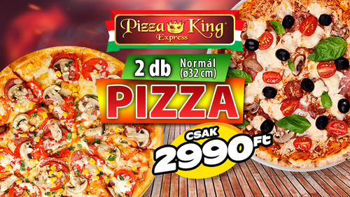 Pizza King 7 - 2 darab normál pizza akció - Szuper ajánlat - Online order