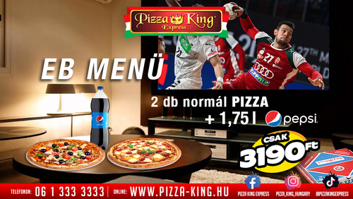 Pizza King 7 - 2db 32cm pizza és 1.75l pepsi - EB menü - Online rendelés